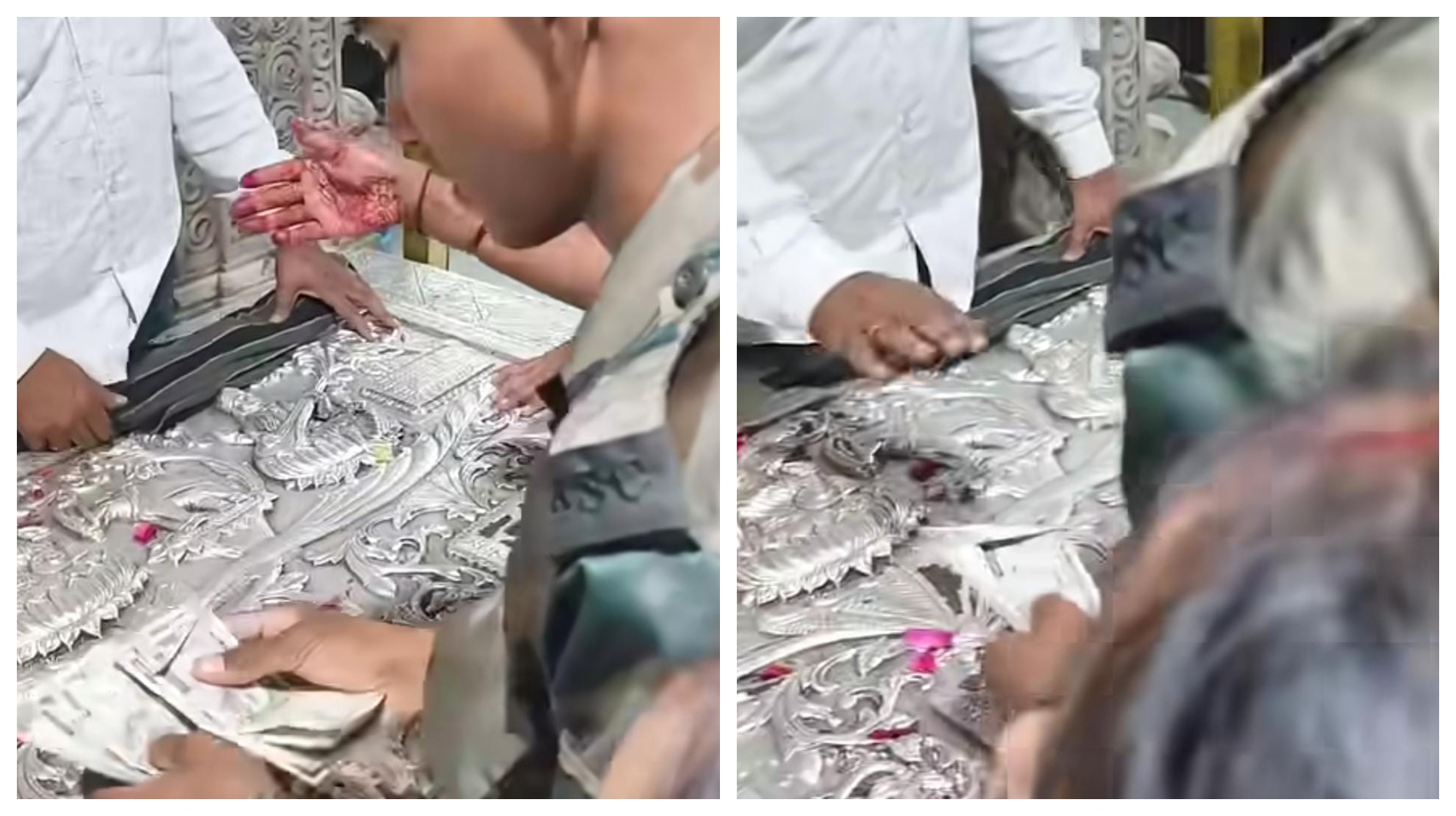 லட்சியப் பணி கிடைத்த மகிழ்ச்சி…. சீருடையில் வந்து நேர்த்திக்கடன்…முதல் மாதச் சம்பளத்தை கோவிலுக்கு வழங்கிய இராணுவ வீரர்… வைரல் வீடியோ…!!!