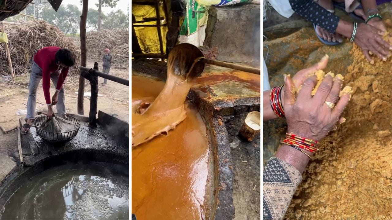 வெல்லமா இல்ல ரோடு போடுற தாரா.. செருப்பு காலால் மிதித்து தயாராகும் வெல்லம்.. வைரலாகும் அதிர்ச்சி வீடியோ..!!