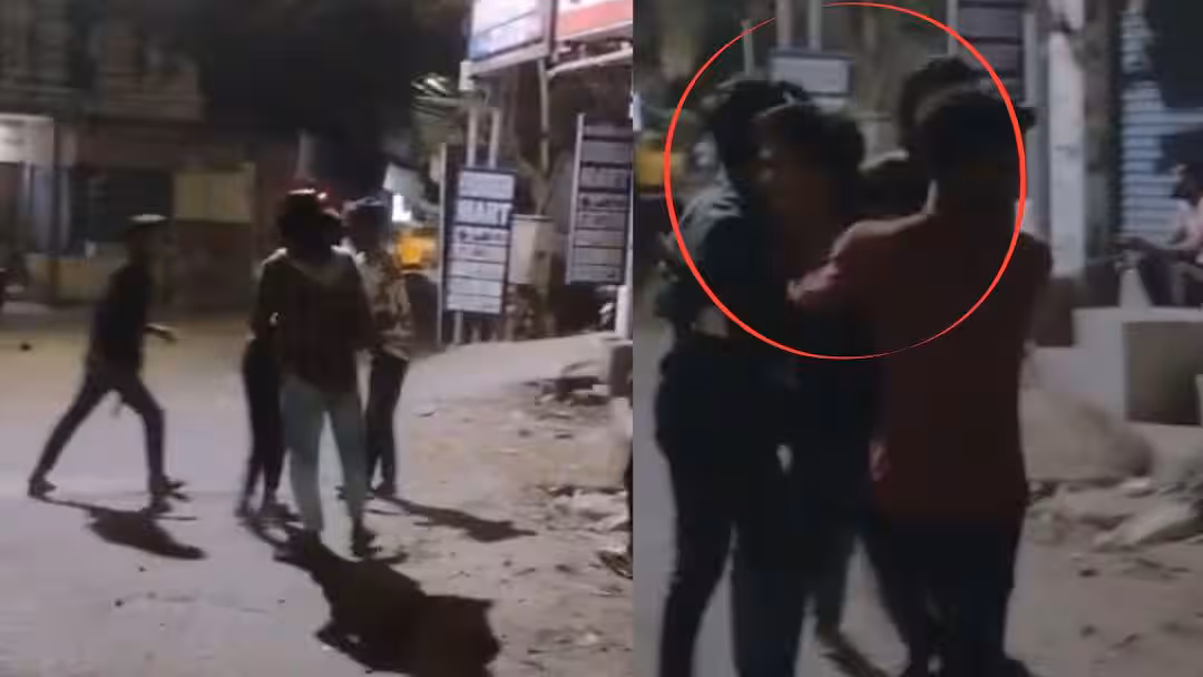“நடுரோட்டில் இது என்ன கூத்து?” பெல்ட்டால் அடித்துக்கொண்ட வடமாநிலத்தவர்கள்…. அதிர வைக்கும் சம்பவம்….!!