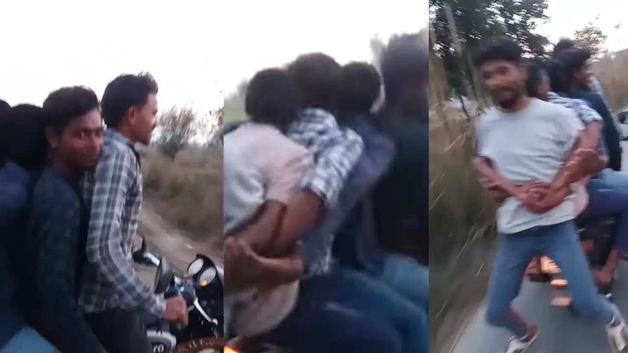 “ரோடுல இப்படியா பண்ணுவாங்க? இதுக்கு பேரு விளையாட்டா?”..6 பேருடன் அதிவேகத்தில் பறந்த பைக்… ஓட்டுனர் செய்த விபரீத செயல்.. வைரலாகும் பதற வைக்கும் வீடியோ..!!!