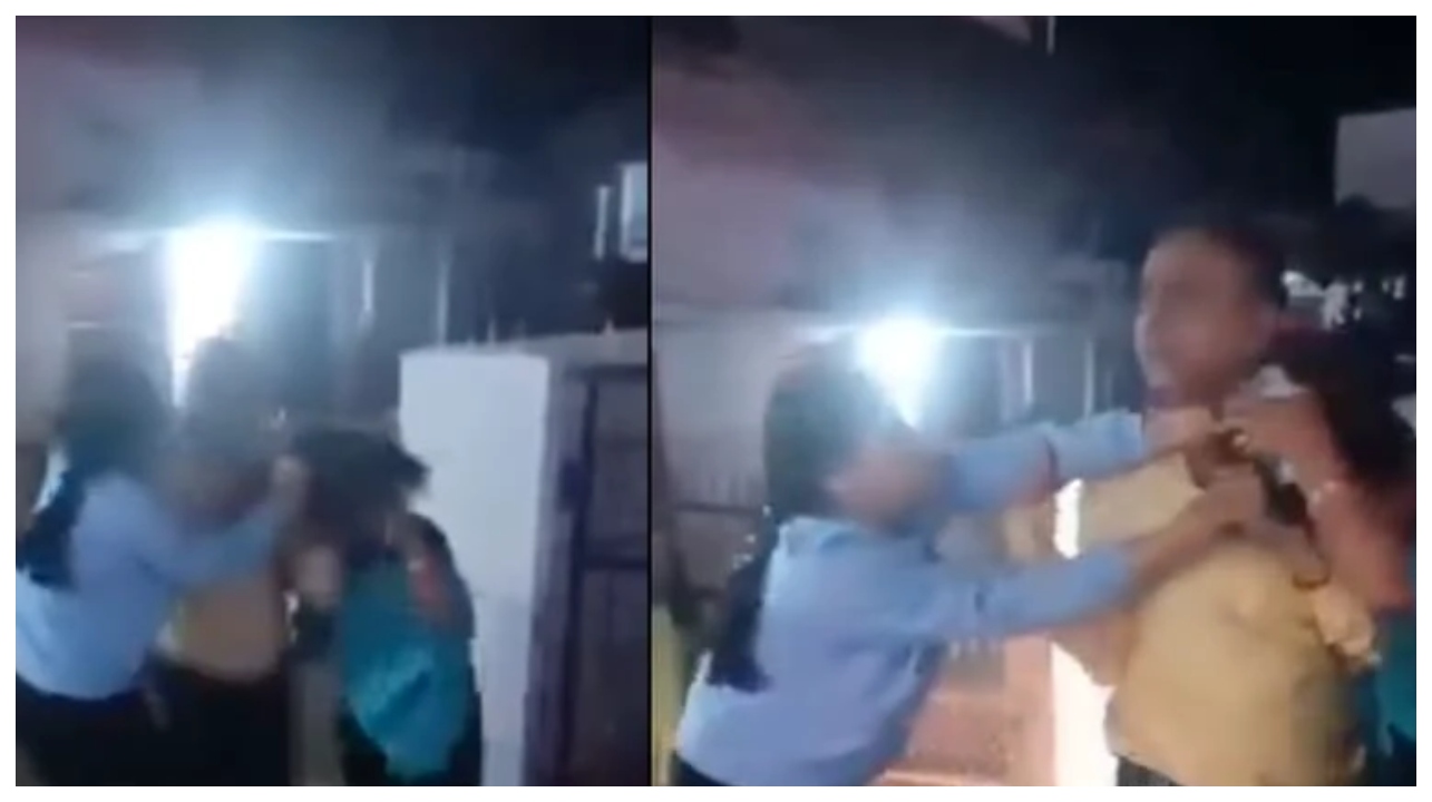 என் புருஷனை விடுடி – காதலியின் முடியை பிடித்து இழுத்த மனைவி… நடுரோட்டில் நடந்த பகீர் சம்பவம்… வைரலாகும் வீடியோ…!!!