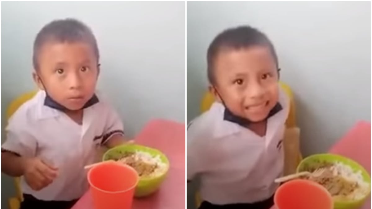 “அம்மாவும் நல்லா சாப்பிடணும்ல” தாய்க்காக இறைச்சி துண்டை பையில் வைத்த சிறுவன்…. கண் கலங்கு வைக்கும் நெகிழ்ச்சி வீடியோ….!!