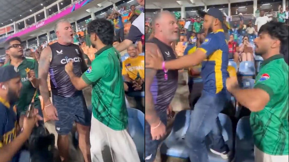 ENG vs PAK: மேட்சின் போதே வெடித்த சண்டை… இங்கிலாந்து ரசிகரின் காலரைப் பிடித்த பாகிஸ்தான் நபர்.. யார் மீது தப்பு..? வைரலாகும் பரபரப்பு வீடியோ…!!!