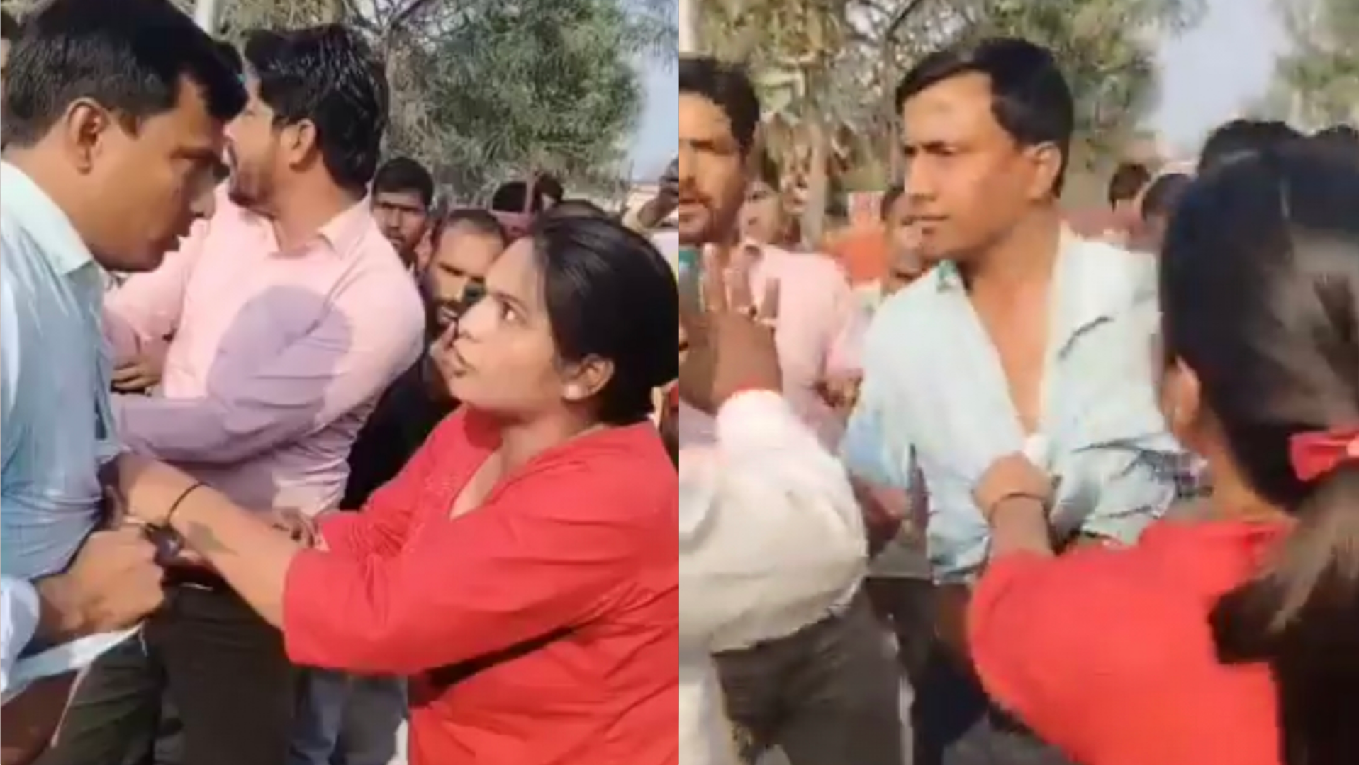 “கள்ளக்காதலி கூட ஊர் சுத்துறீங்களா?” வசமாக சிக்கிய ஆசிரியர்…. நடு ரோட்டில் அடி வெளுத்த மனைவி…. வைரலாகும் வீடியோ….!!
