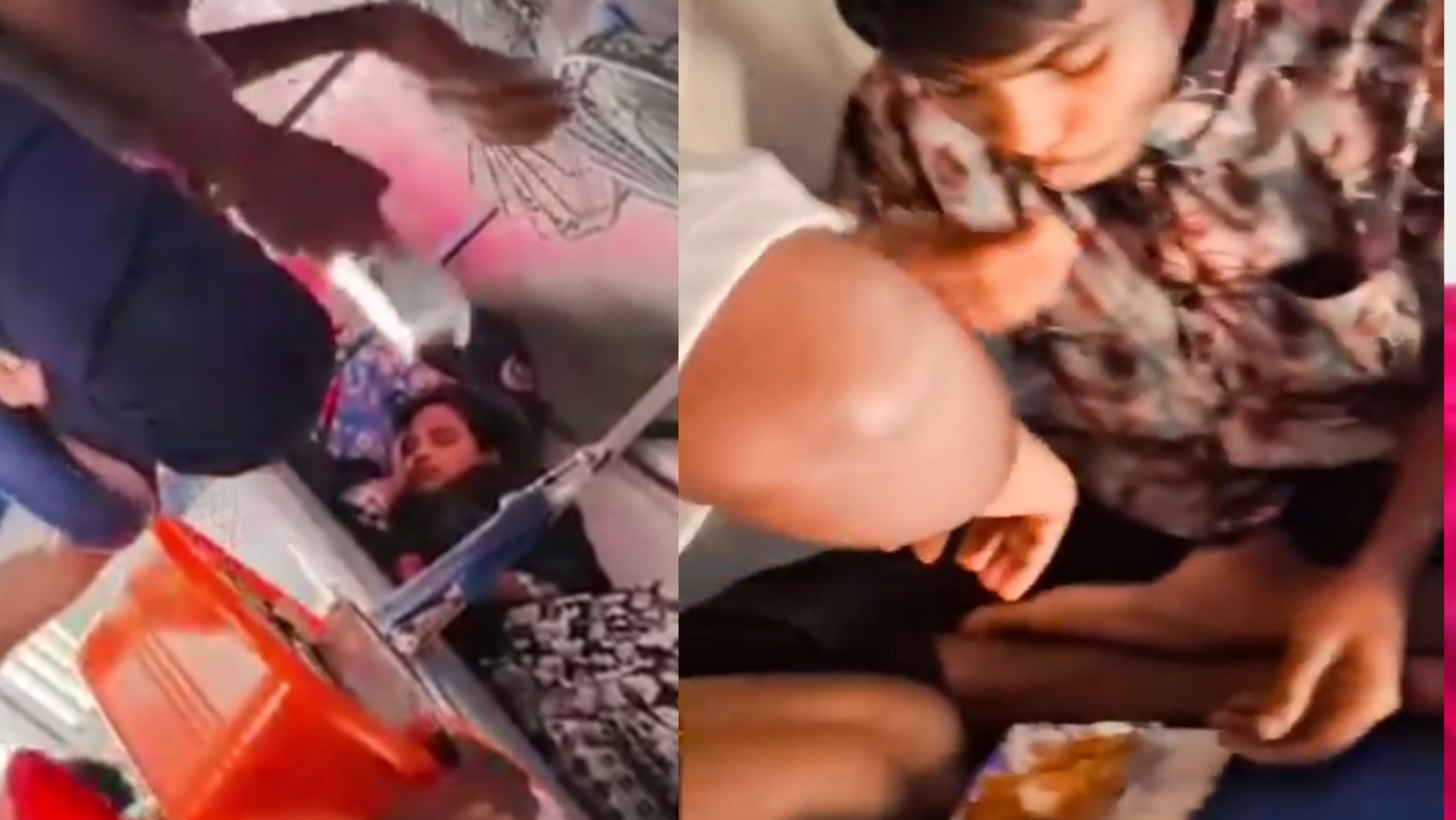 “இப்படி திருடி திங்க வெக்கமா இல்ல?” ரயிலில் நடந்த பிரியாணி திருட்டு…. வைரலாகும் வீடியோ….!!