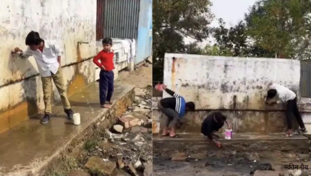 அசுத்தமான இடத்தில் குழந்தைகள்…. இளைஞர்கள் செய்த மாயாஜாலம்…. வைரலாகும் வீடியோ….!!