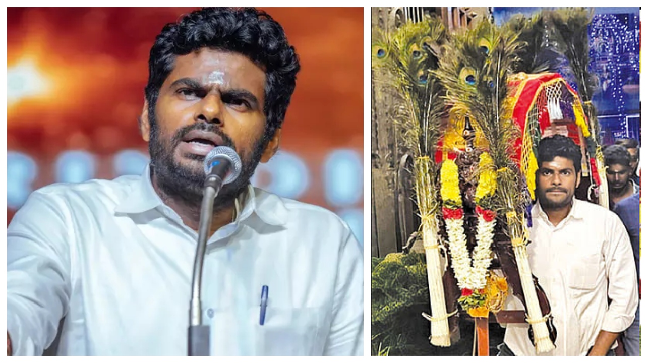 முருகனுக்கு அரோகரா, கந்தனுக்கு அரோகரா..! பழனி கோவிலுக்கு பக்தி பரவசத்துடன் காவடி எடுத்த பாஜக அண்ணாமலை…!!!