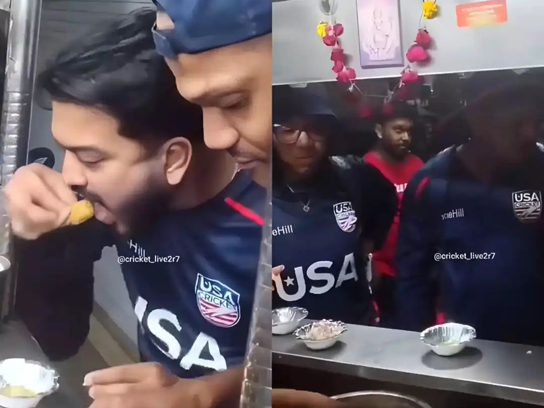 T20 உலகக்கோப்பை… மும்பை வீதிகளில் பானிபூரி சாப்பிட்ட அமெரிக்க கிரிக்கெட் வீரர்கள்… இணையத்தில் கலக்கும் வீடியோ…!!!