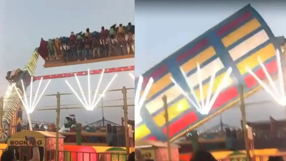 “ஆசையா விளையாட போயி” சரிந்து விழுந்த ராட்சத ஊஞ்சல்…. பலியான இன்ஸ்பெக்டர்…. 12 பேர் படுகாயம்….!!