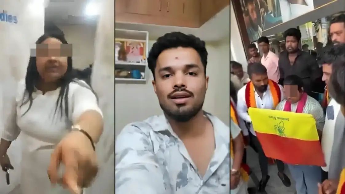கன்னடம் தெரியாதா?… ஹிந்தி தான் பேசுவோம்… பெண் ஊழியரின் ஆவேசமான பதிலால் பரபரப்பு… வைரலாகும் வீடியோ…!!
