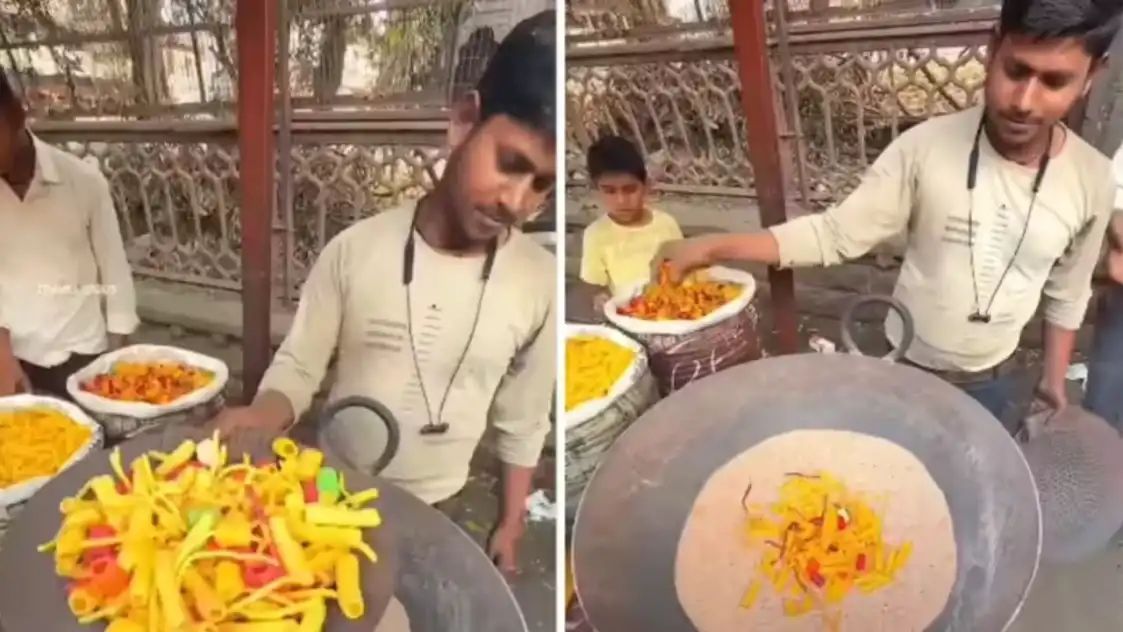 “90’ஸ் கிட்ஸ் இது ஞாபகம் இருக்கா?” மணல்ல சிப்ஸ் வறுக்கும் வித்தை…. இணையத்தை கலக்கும் வீடியோ….!!