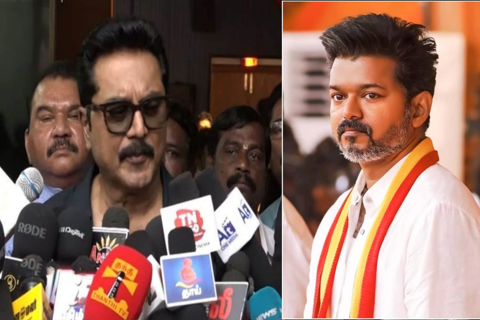 “கொள்கையே இல்லாத மனுஷன் விஜய்…. ஒரு இடத்துல கூட ஜெயிக்க மாட்டாரு” சரத்குமாரின் அதிரடி அட்டாக்….!!