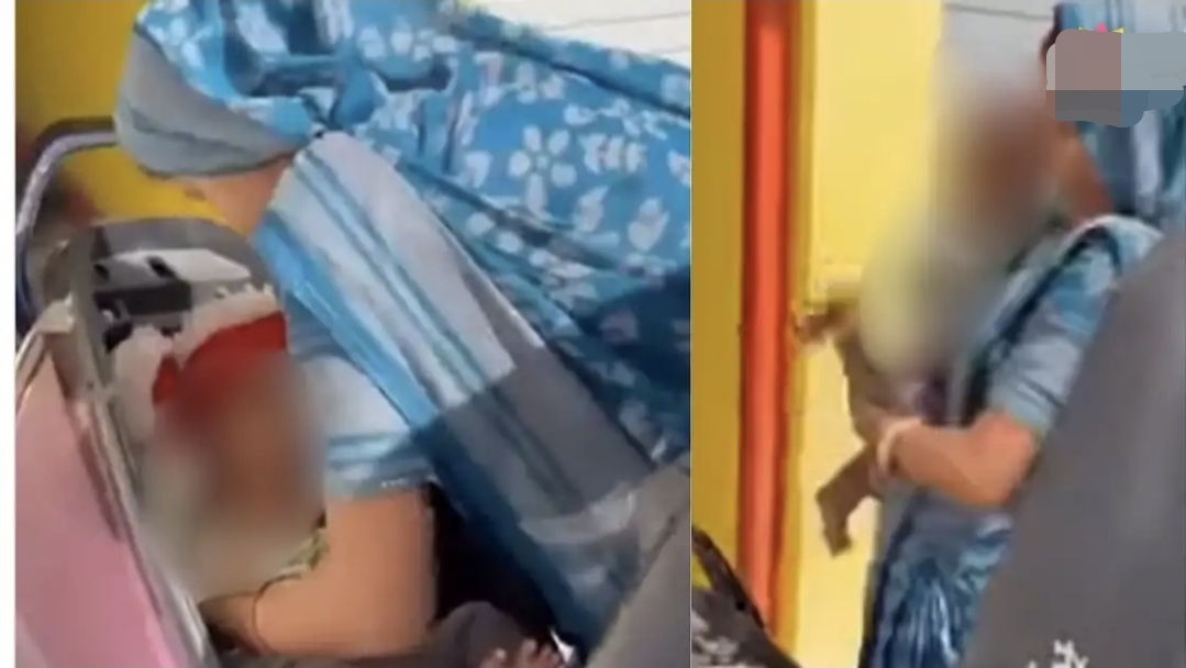 ​”குழந்தை என்ன பொருளா?” – ஸ்கூட்டி டிக்ரிக்குள் பச்சிளம் குழந்தையை வைத்து பூட்டிய பெண்; வைரலாகும் பகீர் வீடியோ….!!