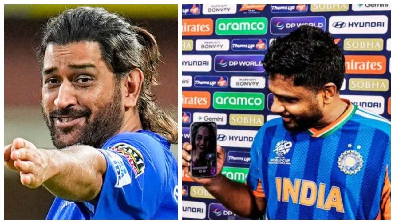 ஒருவேளை தோனியா இருக்குமோ… ஆட்டநாயகன் விருது வென்றவுடன் சஞ்சு போனிலிருந்து பறந்த முதல் போன் கால்… அந்த சிரிப்பை பாருங்க… யாரதுன்னு தெரியுமா..??