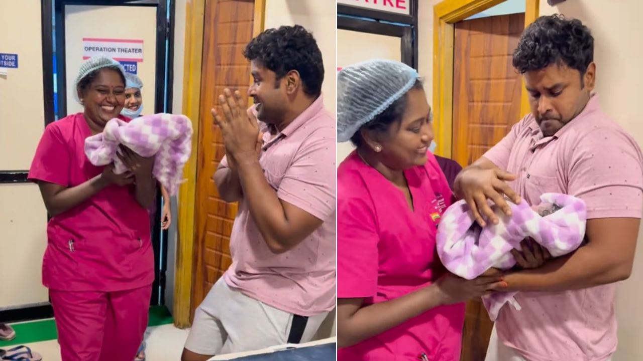 “வேண்டாம் டாக்டர், விழுந்துடுமோன்னு பயமா இருக்கு!” முதன்முதலில் குழந்தையைப் பார்த்த தந்தையின் நடுங்கும் கைகள்.. இணையத்தைக் கலக்கும் வைரல் வீடியோ..!!