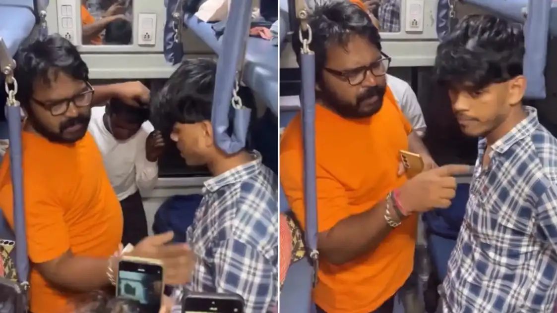 “ரயிலுக்குள்ள இப்படி ஒரு துணிச்சல்” கிளீனிங் பண்றவன் கைவரிசையைப் பார்த்தீங்களா….? சிக்கிய திருடனுக்கு விழுந்த ‘தர்ம அடி’….!!
