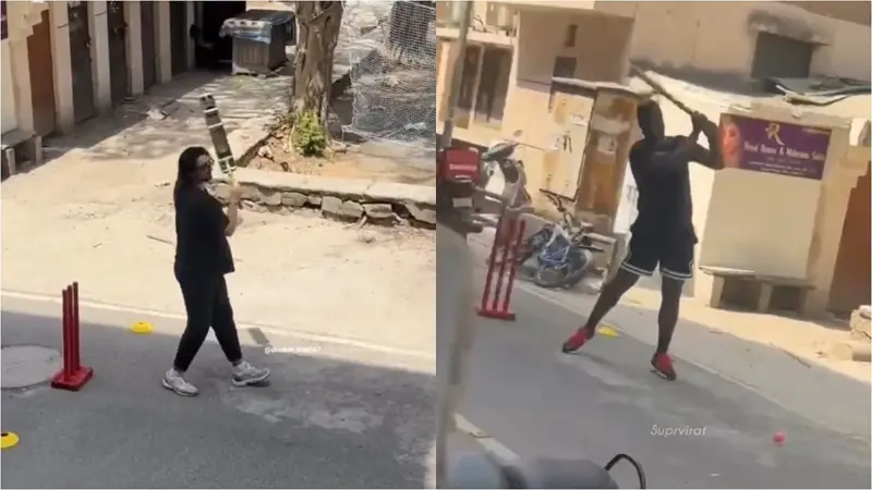 “அட என்னப்பா சொல்றீங்க..! “தெருவில் விளையாடிய டிம்டேவிட்”… சிக்ஸர்களை தெறிக்கவிட்ட ஆர்சிபி வீரர்கள்… வியக்க வைக்கும் வீடியோ..!!