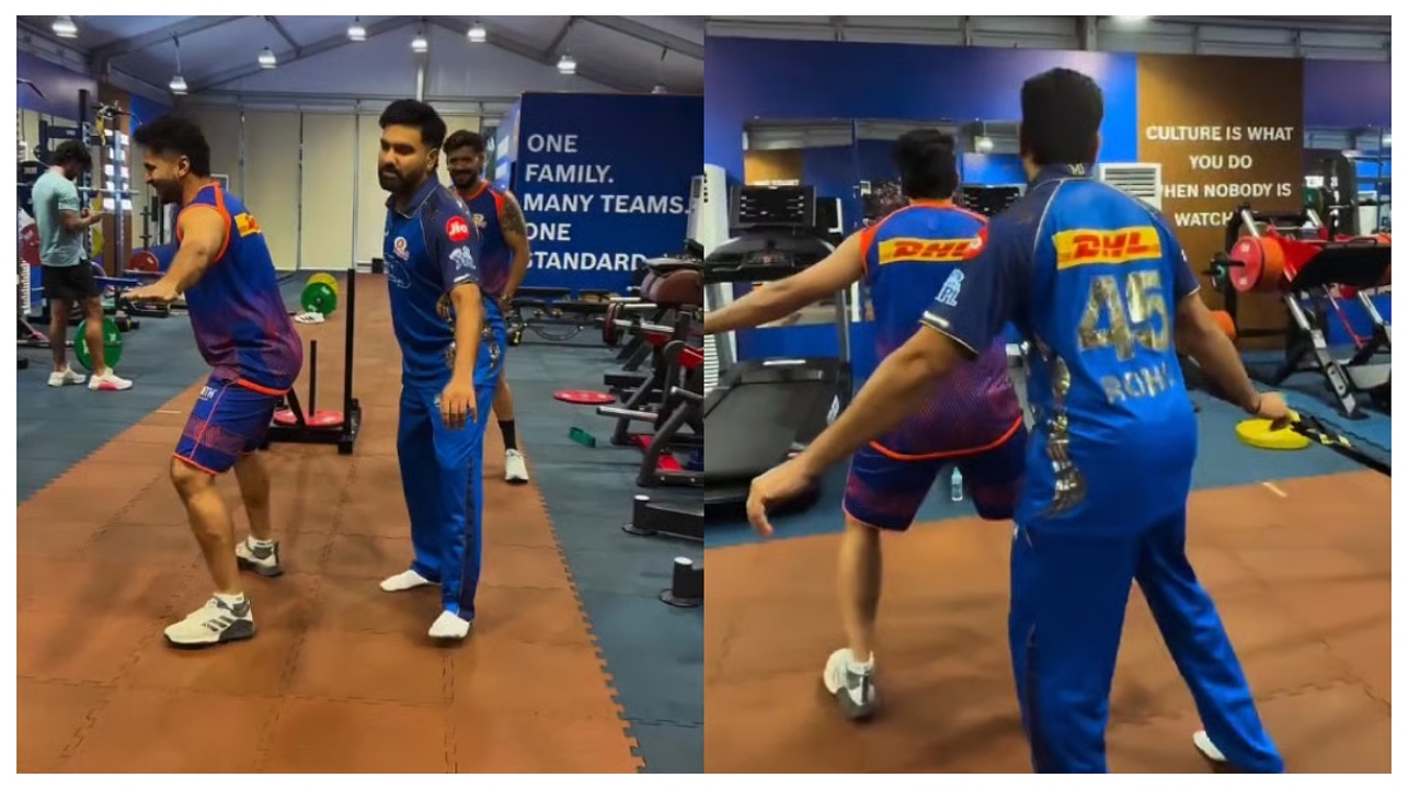 39 வயதிலும் குறையாத குறும்பு.. ஷர்துல் தாக்கூரை கலாய்த்த ‘ஹிட்மேன்’… ரோகித் சர்மாவின் வேற லெவல் சேட்டை… வைரலாகும் வீடியோ…!!!
