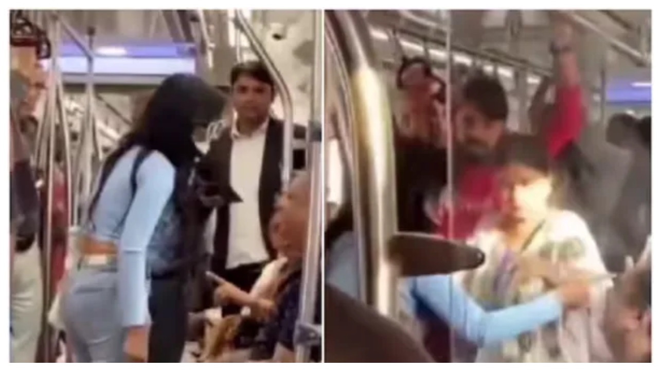 வாக்குவாதம் முற்றி அடிதடி… மெட்ரோவில் ஆணை தர்ம அடி கொடுத்த பெண்… இணையத்தில் வெடிக்கும் விவாதம்… வைரலாகும் ‘பளார்’ வீடியோ..!!!