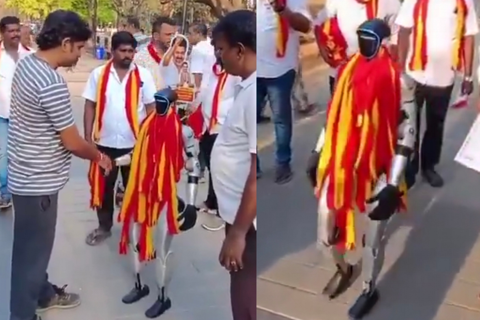 “தவெக-வுக்கு வாக்களியுங்கள்” விஜய்க்காக ஓட்டு கேட்டு வந்த ரோபோட்…. வைரலாகும் காணொளி….!!