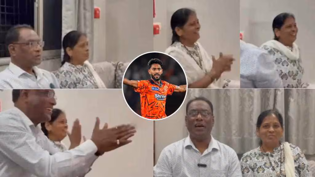 முதல் பந்திலையே வைபவை கிளீன் போல்ட் ஆக்கிய SRH வீரர்…! “ஒரே மேட்ச்சில் அடுத்தடுத்து 4 விக்கெட்டுகள்”.. ரூ.30 லட்சத்துக்கு வாங்கப்பட்ட பிரபுல் ஹிங்கே.. கொண்டாடிய பெற்றோர்.. வீடியோ வைரல்…!!!