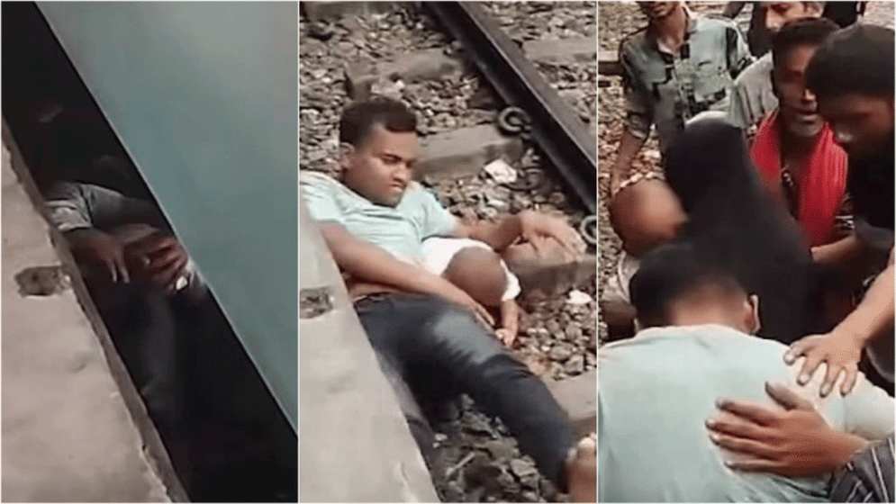 “என் மகனுக்காக உயிரையே கொடுப்பேன்” ஓடும் ரயிலுக்கு அடியில் குதித்த தந்தை…. ரத்தத்தை உறைய வைக்கும் திக் திக் நிமிடங்கள்….!!