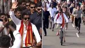 குமரியில் விஜய் செஞ்ச காரியத்தைப் பாருங்க.. திடீர்னு சைக்கிள் எடுத்துட்டுப் பறந்த ‘தளபதி’.. பின்னாடி மூச்சிரைக்க ஓடிய போலீஸ்.. இதென்ன புது வம்பா போச்சு? மிரண்டு போன ரசிகர்கள்..!!