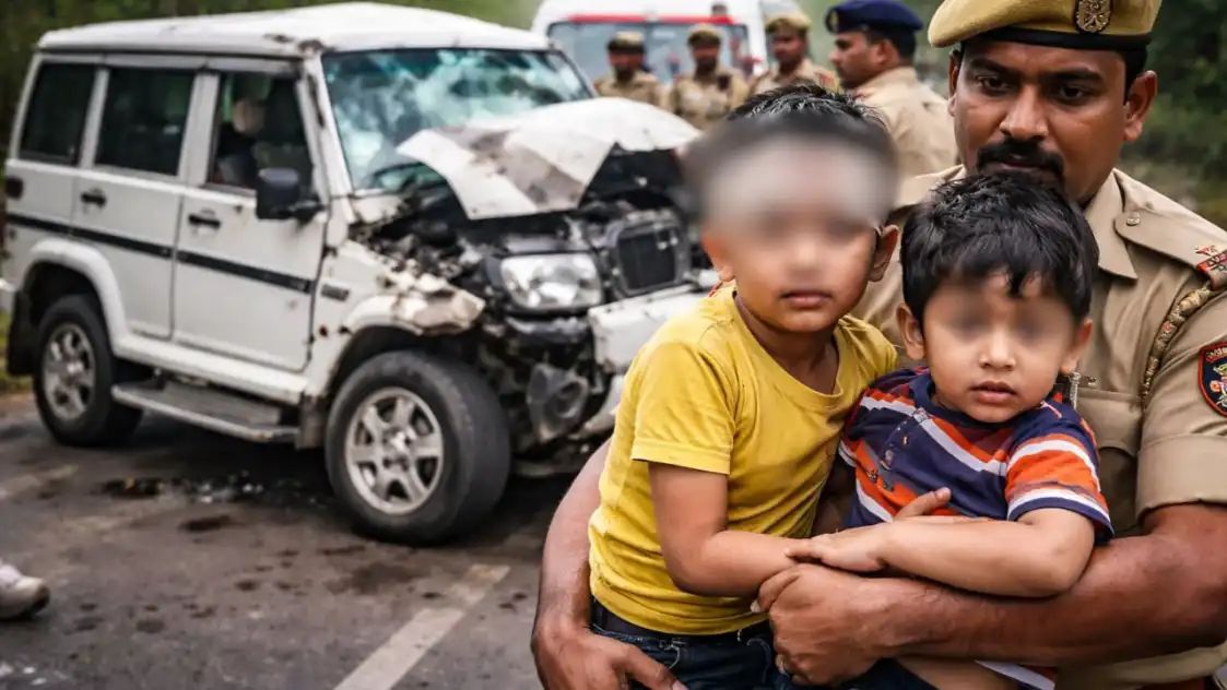 கோர விபத்து… சிறுவர்களை கடத்திச் சென்ற கும்பல் பலி… குழந்தைகள் பத்திரமாக மீட்பு… விசாரணையில் அம்பலமான திடுக்கிடும் உண்மை…!!!