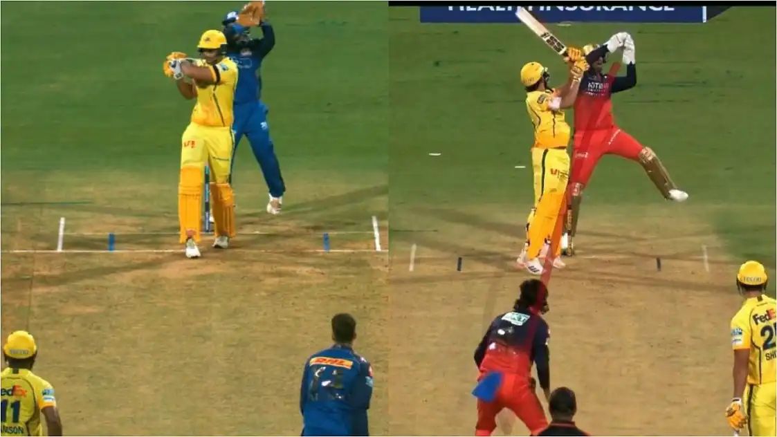 “அடடா…. இது நம்ம லிஸ்ட்லயே இல்லையே” ஸ்பின்னரா இல்ல ஸ்பீடு பவுலரா…. சாண்ட்னர் போட்ட பவுன்சரைப் பார்த்து ஷாக்கான ஷிவம் துபே….!!