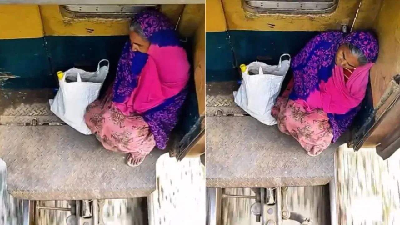 “நெஞ்சை ரணமாக்கும் காட்சி!”… உயிருக்கு உத்தரவாதம் இல்லாத ரயில் பயணம்.. முதியவரின் உயிரைப் பணையம் வைத்த வீடியோ…!!!!