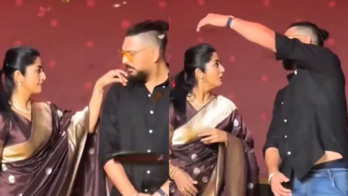 “மேடையில் யுவராஜ் சிங்குக்கு உதவிய பிரபல நடிகை!”… நெகிழ்ச்சியான தருணம்.. இணையத்தை கலக்கும் வைரல் வீடியோ..!!!!