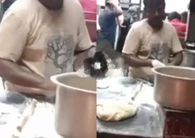 அடப்பாவிகளா..! இத பாத்தா வெளியே சாப்பிடற ஆசையே போயிரும் போலயே.. ஒவ்வொரு ரொட்டியிலும் எச்சில் துப்பி தயாரித்த ஊழியர்… அருவருக்கத்தக்க வீடியோ..!