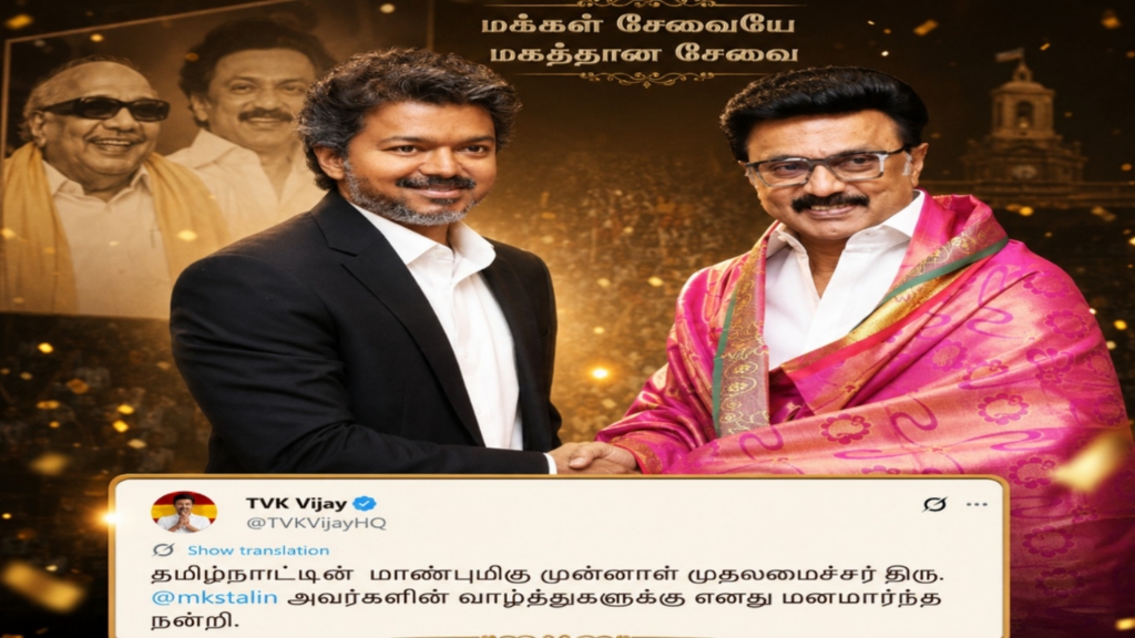 “விஜய்யின் பதிவில் இருந்த அந்த ஒரு வார்த்தை!” – மு.க.ஸ்டாலின் போட்ட ட்வீட்டுக்கு முதல்வர் கொடுத்த ரியாக்‌ஷன் என்ன? – அரசியல் நாகரிகத்தால் நெகிழ்ந்து போன கோட்டை வட்டாரம்..!!