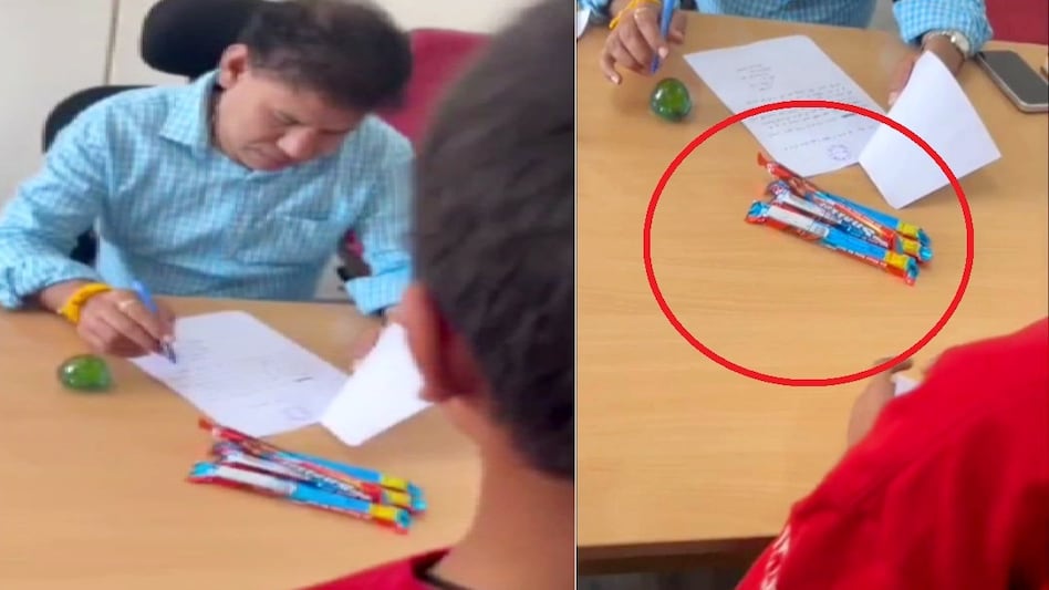 “இந்த சாக்லேட்ட லஞ்சமா வச்சுக்கோங்க” சாக்கடையை சரி பண்ணுங்க…. அரசு அதிகாரியை அதிரவைத்த சிறுவன்….!!