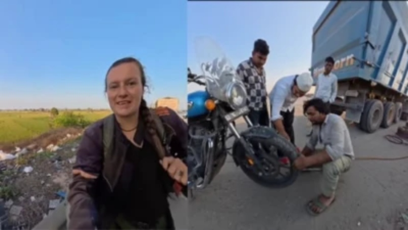 “தனி ஆளாக சிக்கிய வெளிநாட்டு பெண்!”… நடுரோட்டில் நின்ற பைக்.. ஓடி வந்த 3 இந்தியர்கள் செய்த ‘அந்த’ காரியம்.. வைரல் பரபர வீடியோ..!!!!