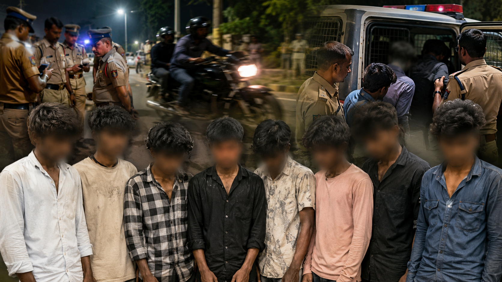 நெல்லை, தென்காசியில் பைக் கேங் அராஜகம்…. ரோட்டில் போனோரை எல்லாம் வெட்டிய வெறிக்கும்பல்…. 3 சிறுவர்கள் உட்பட 8 பேர் அதிரடி கைது….!!