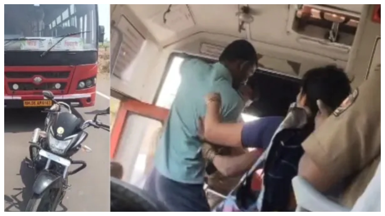 நடுரோட்டில் பைக்கை நிறுத்திவிட்டு ஓட்டுநரை வெளுத்து வாங்கிய நபர்… என்ன தைரியம் இருந்தா இப்படி செய்வார்?… வைரலாகும் பகீர் வீடியோ..!!!