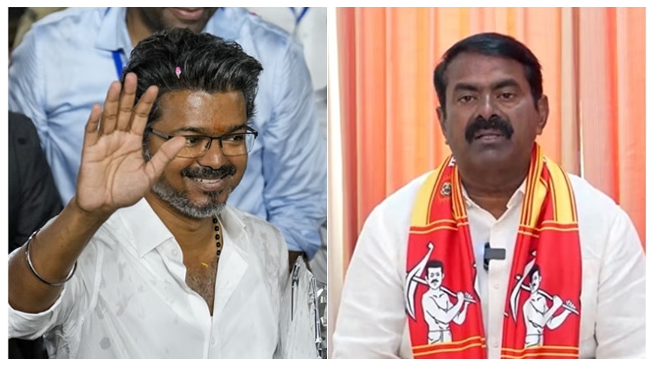 திமுக, அதிமுக-வை ஓரங்கட்டிய தவெக.. மேடையிலேயே சீமான் கொடுத்த அந்த ‘சிக்னல்’.. பதறிப்போன அரசியல் புள்ளிகள்…!!!