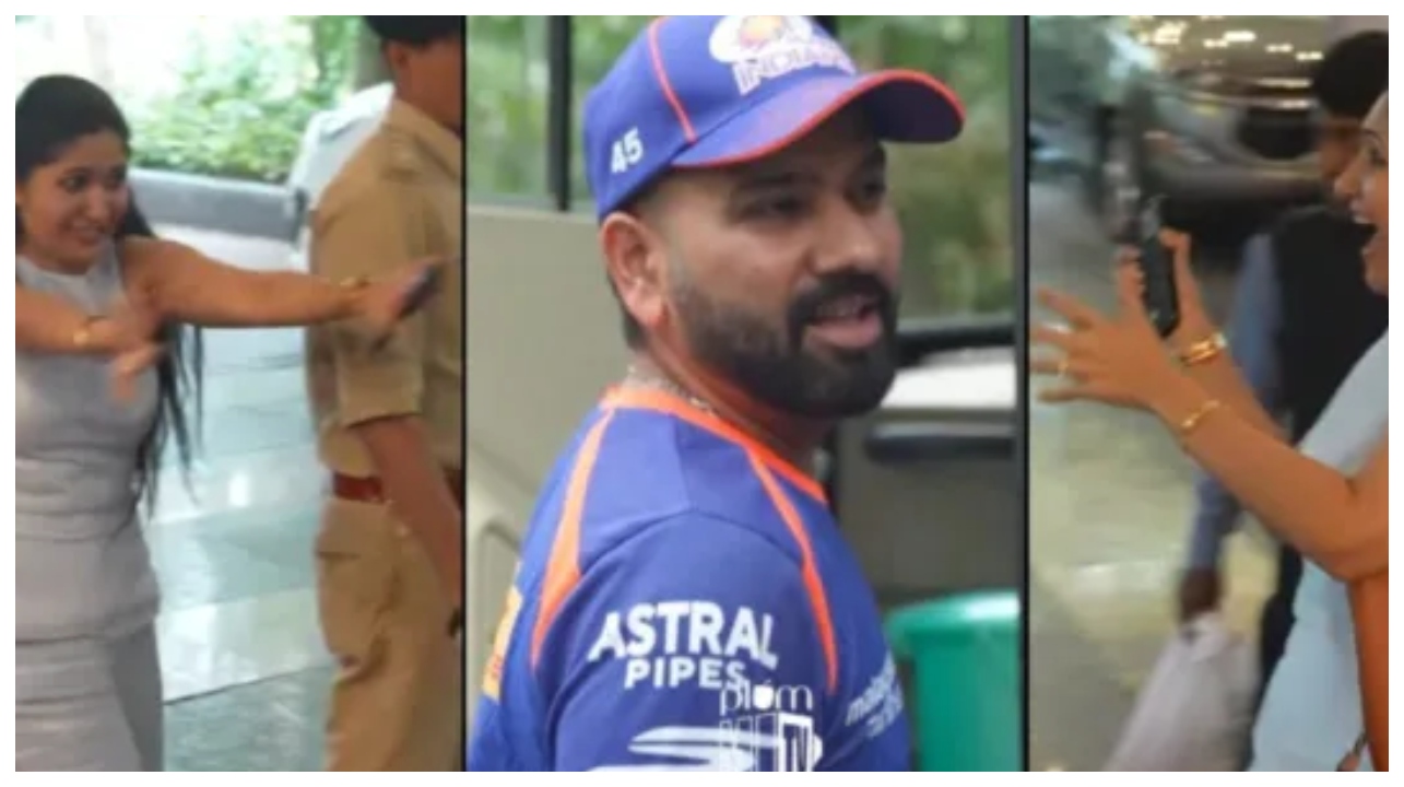 ரோஹித் சர்மாவை பார்த்ததும் அலறிய ரசிகை… பதற்றத்தில் சுவிட்ச் ஆஃப் ஆன மொபைல்… ரோஹித் செய்த செயலால் இணையத்தை கலக்கும் வைரல் வீடியோ..!!!