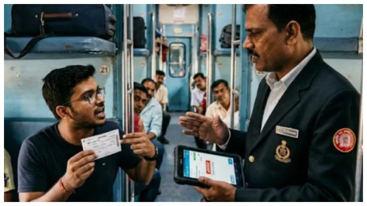 கன்ஃபார்ம் டிக்கெட் இருந்தும் சீட் காலி… டிடிஇ-யிடம் வாக்குவாதம் செய்த பயணி… இணையத்தை கலக்கும் வைரல் வீடியோ…!!!