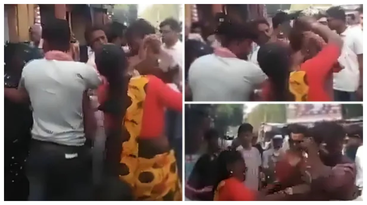 குழந்தையை விட்டுட்டு காதலனுடன் ஓட்டம்… சிக்கிய ஜோடி… பொது இடத்தில் செருப்பால் விளாசிய மாமியார்… வைரலாகும் ஷாக்கிங் வீடியோ…!!!
