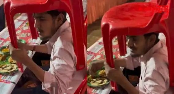 “புயலே வந்தாலும் சாப்பாட்டை விடமாட்டேன்.. மழையில நனையாம இருக்க மனுஷன் செஞ்ச காரியத்தை பாருங்க.. கல்யாண பந்தியில நடந்த கலகலப்பு.. வைரலாகும்  வீடியோ..!!