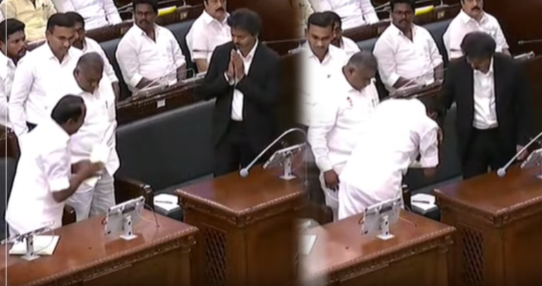 சீட்ல இருந்து டக்குனு எழுந்த விஜய்!  அரசியல் வேற.. மரியாதை வேற! – செங்கோட்டையன் வந்ததும் விஜய் செய்த காரியம்! – கோட்டையில் அரங்கேறிய சுவாரஸ்யமான பண்பு..!!