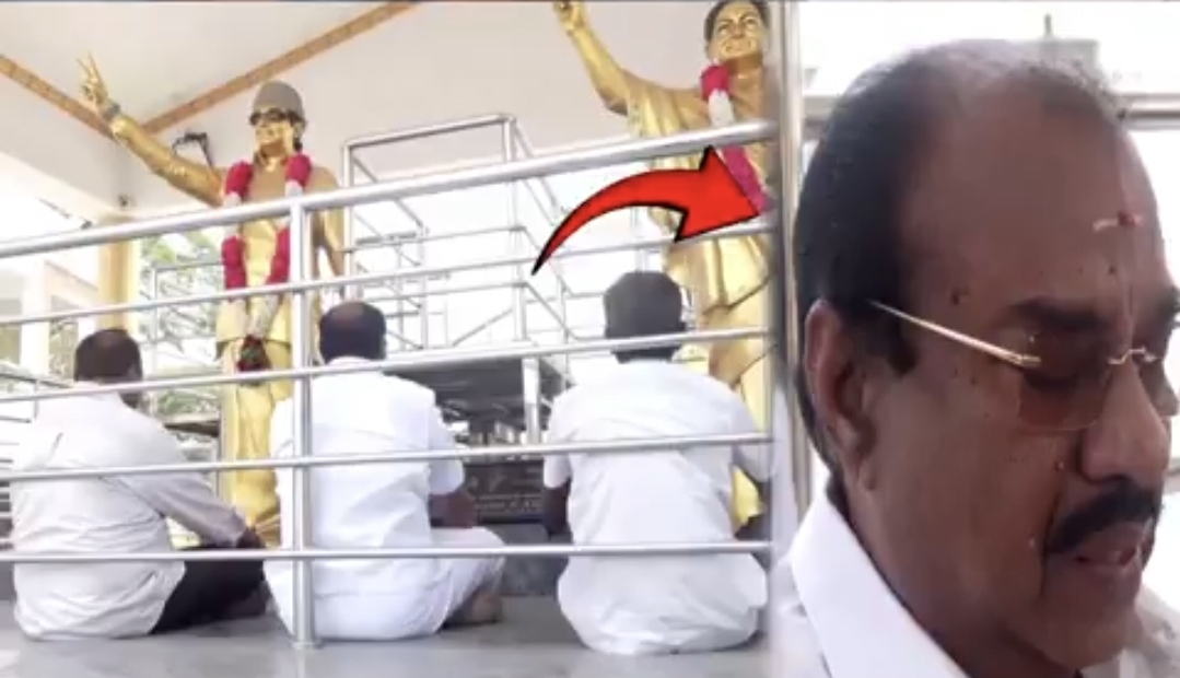 “கண்ணீர் விட்டு கதறிய அதிமுக நிர்வாகிகள்….” சிலைக்கு முன்னாடி உட்கார்ந்து என்ன செஞ்சாங்க தெரியுமா….? சேலத்தில் பரபரப்பு….!!