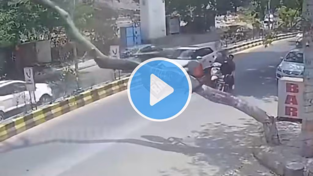 “பலமுறை சொல்லியும் கேட்காத அதிகாரிகள்”… மரம் விழுந்து விபத்து.. மாநகராட்சி மீது மக்கள் கடும் ஆத்திரம்.. வைரல் வீடியோ..!!!