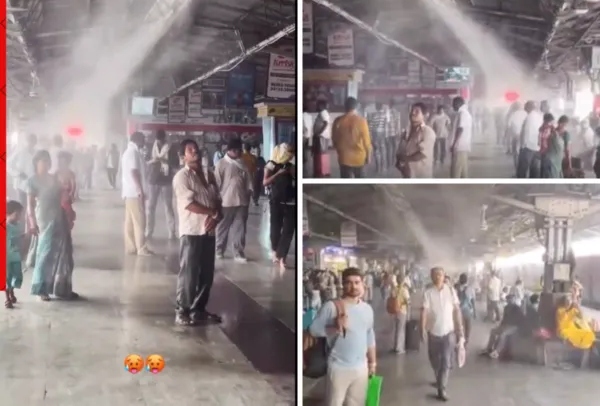 “43 டிகிரி வெயிலுக்கு ரயில்வேயின் தரமான செய்கை!”.. பிளாட்பாரத்தில் ‘ஜில் ஜில்’ பனிச்சாரல்.. வைரலாகும் வீடியோ!