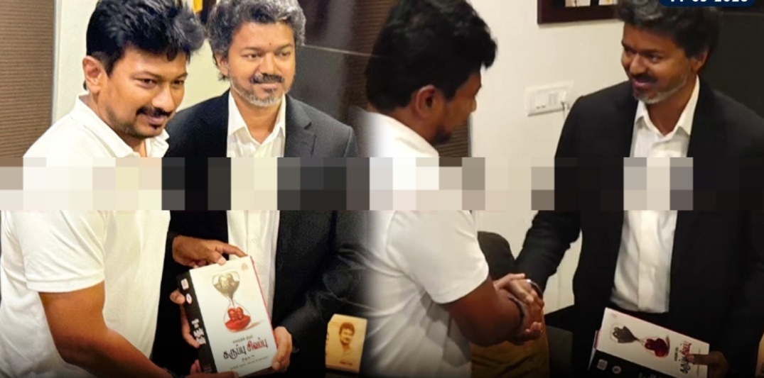 “முதல்வர் விஜய்க்கு உதயநிதி கொடுத்த ‘ஸ்பெஷல்’ கிப்ட்!”.. அரசியலைத் தாண்டிய நட்பு.. வைரலாகும் அந்த ‘கூல்’ போட்டோ..!!!