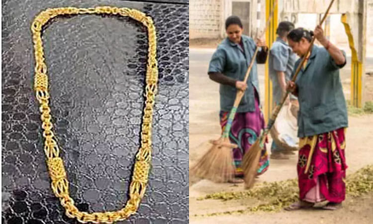 குப்பைக் கிடங்கில் 3 பவுன் தங்கச் சங்கிலி…. தூய்மைப் பணியாளர் சக்திவேல் செய்த ‘அந்த’ காரியம்…. குவியும் பாராட்டுகள்….!!