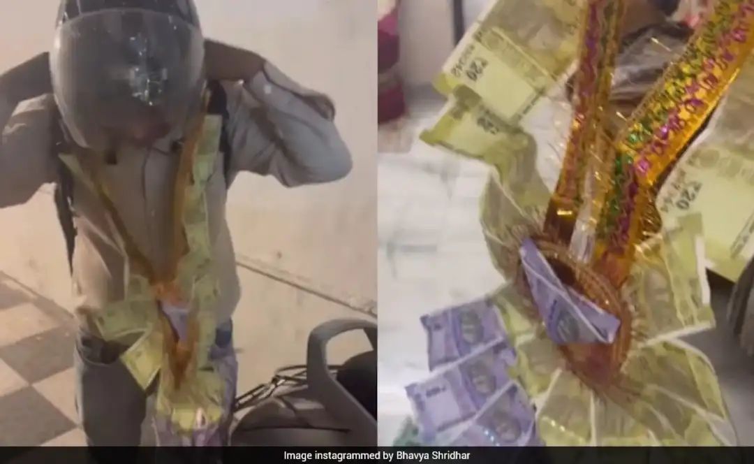 “டெலிவரி பாய் கேட்ட ₹2000… கழுத்துல விழுந்த பணமாலை.. கல்யாண வீட்டுல நடந்த தரமான சம்பவம்.. சிரிப்பை அடக்க முடியாது.. வைரலாகும் கலாட்டா  வீடியோ..!!”