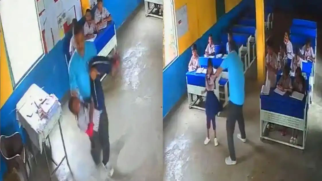 “எனக்கு மசாஜ் பண்ணுங்கடா!” – வகுப்பறையில் மாணவர்களுக்கு நரக வேதனை காட்டிய அரசுப் பள்ளி ஆசிரியர்.. சிசிடிவியில் சிக்கிய கொடூரம்..!!